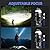 Rechargeable Flashlights High Lumens, 7Mode LED Flashlight Rechargeable, Super Bright Flashlight Powerful, IPX6 Waterproof, Adjustable Tactical Flashlights for Home Emergencies Camping, 2 Pack