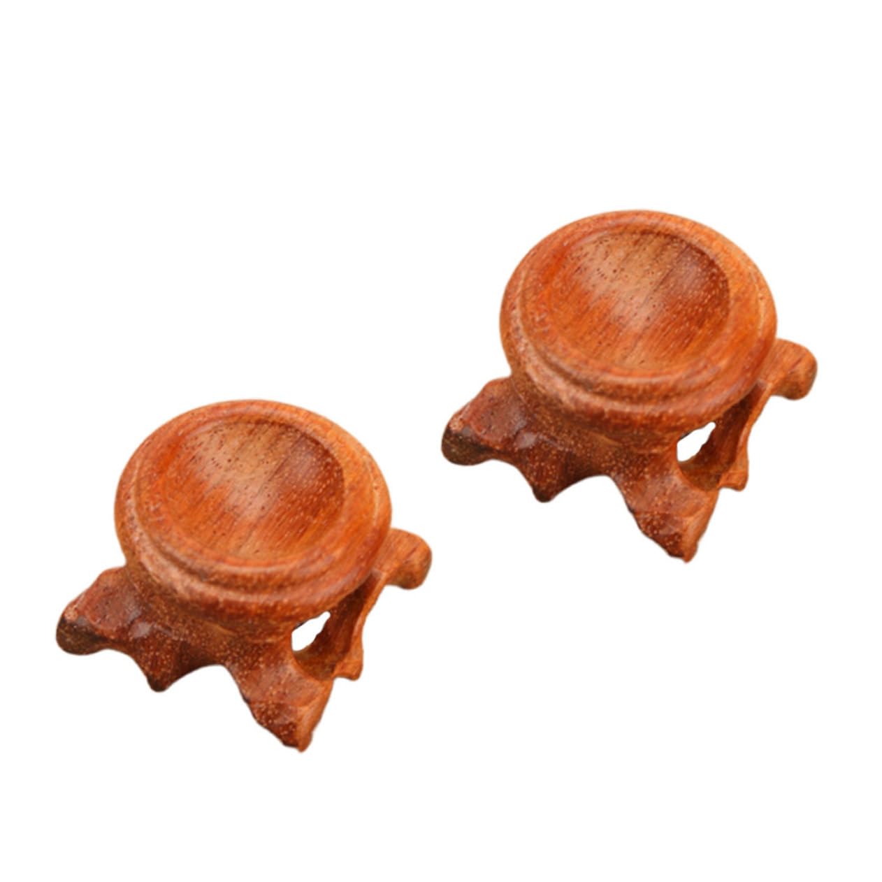Cabilock 2pcs Solid Wood Vintage Holder for Displaying Sturdy Wooden Stand for Home Hotel Store and Mall Random Color Rosewood