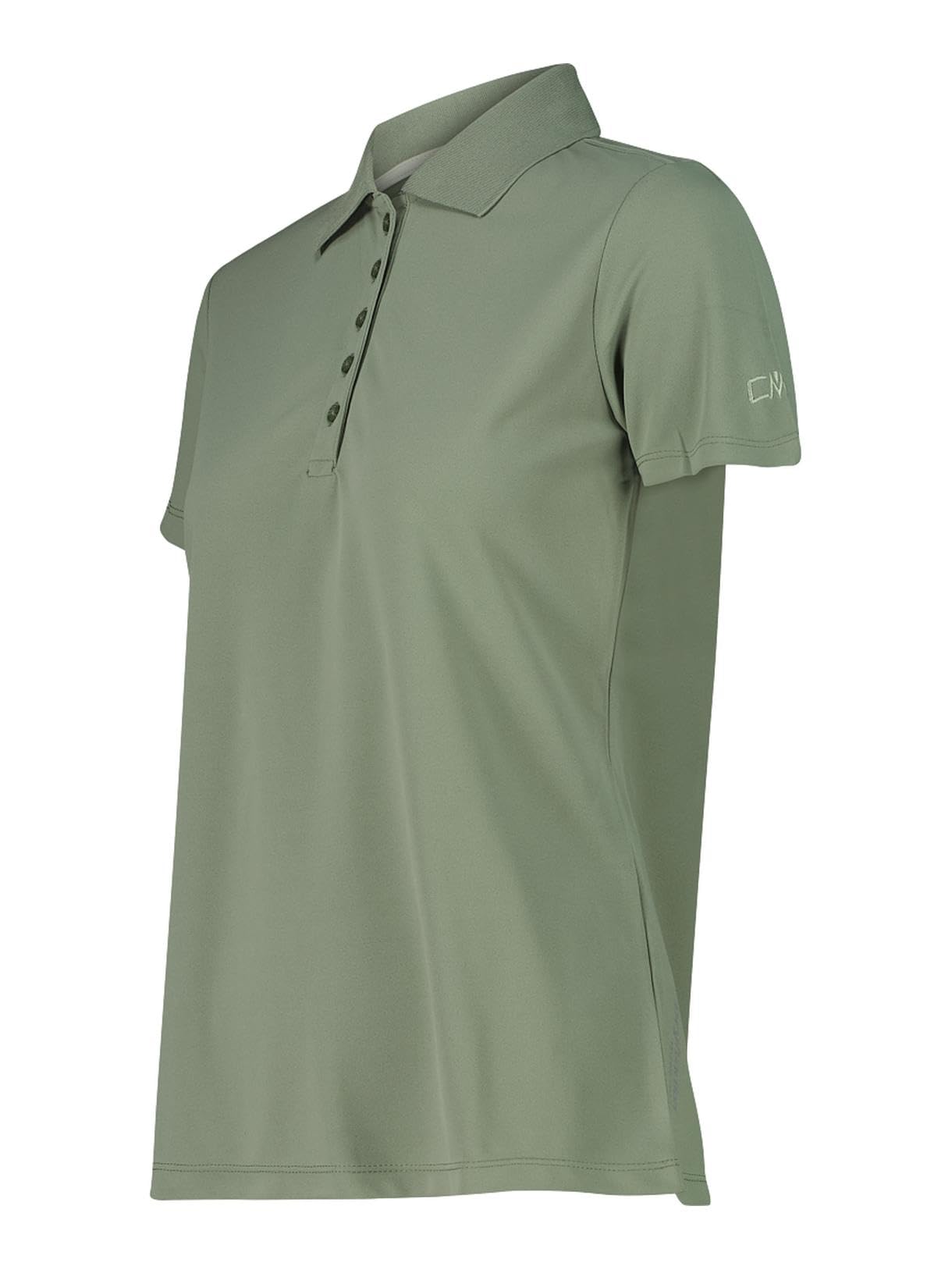 CMP Polo da donna in piqué con funzione Dry traspirante, ad asciugatura rapida e con protezione UV. Sportiva ed elegante per città e all'aperto.