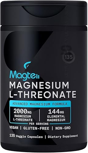 Sports_Researchs L-treonato de magnesio 2000 mg (135 porciones de recuento) Magnesio cerebral avanzado para memoria, enfoque y apoyo cognitivo
