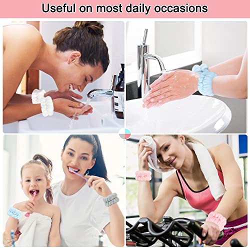 8 Stück Gesicht Wasch Armbänder, Mikrofaser Handgelenk Waschband zum Waschen Gesicht Saugfähige Wasser Schweissband für Makeup Gesichtshautpflege Spa Verhindern Wasser in den Ärmel Läuft