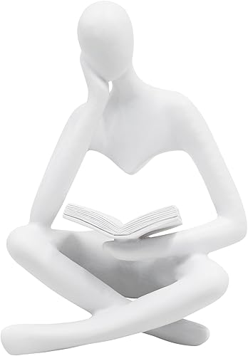 Miniatura 14 de Estatua de Mujer Leyendo, Esculturas de Pensador, Ornamento de Arte Abstracto, Decoración de Figurina Estética Moderna, Adecuada para Hogar Sala de
