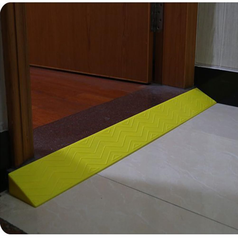 Rampa De Umbral De 100 Cm (39,3") Con Banda De Transición Antideslizante Para Sillas De Ruedas Eléctricas, Scooters De Movilidad, Carriolas, Puertas De Baños Bordillos De Acceso,Negro,100cm*13cm*6.5cm