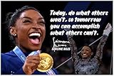 Simone Biles Motivational Poster Quote Inspirational Quotes Classroom Posters Gymnast Documentary Gymnastics Pro Black Legend Star Athlete Olympics Print Decor Wall Art G.O.A.T. USA Champion P160-2