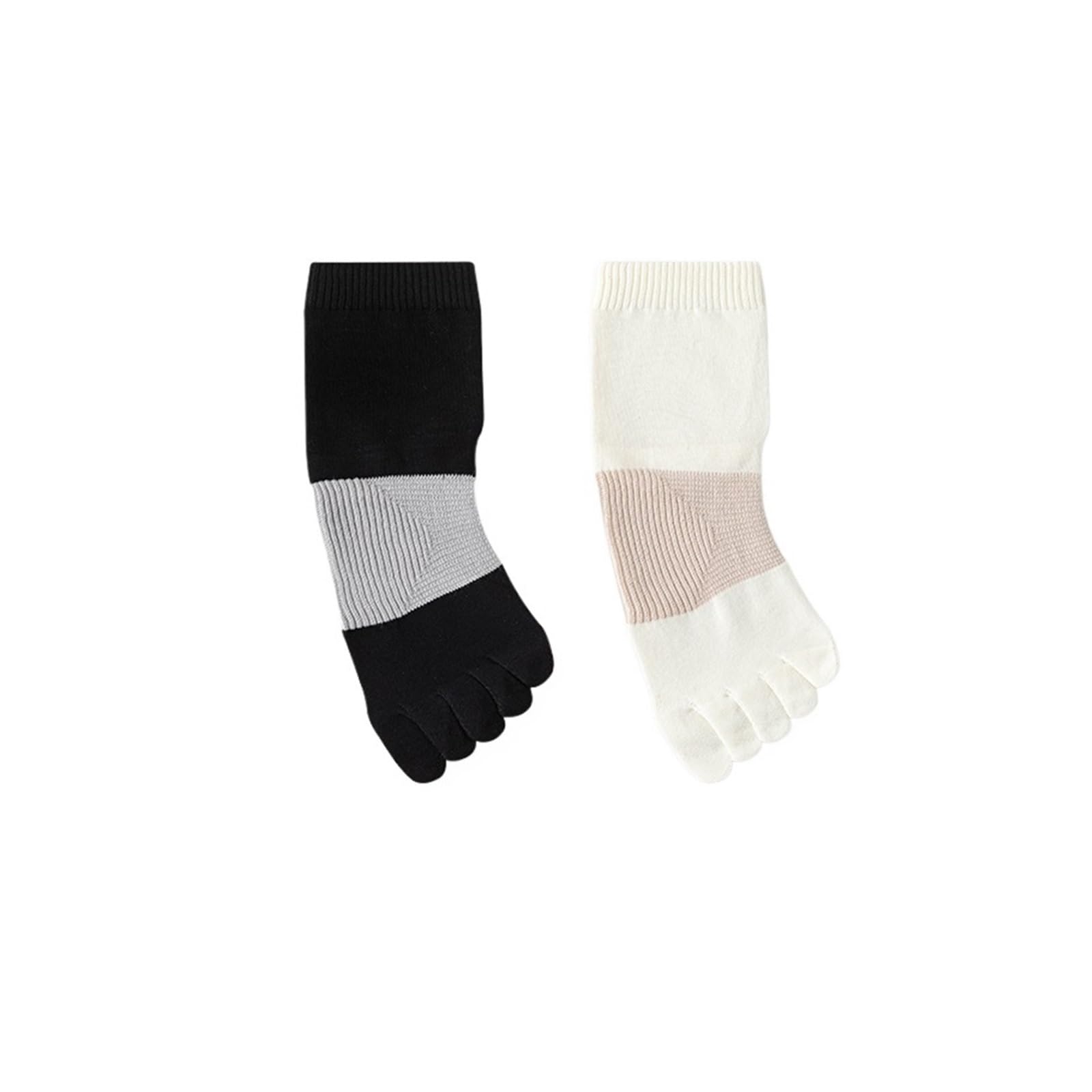 ITRHJTGP Finger Socks 2pair Women Five Finger Socks Yoga Pilates Sock Breathable for Fitness(Black+white)