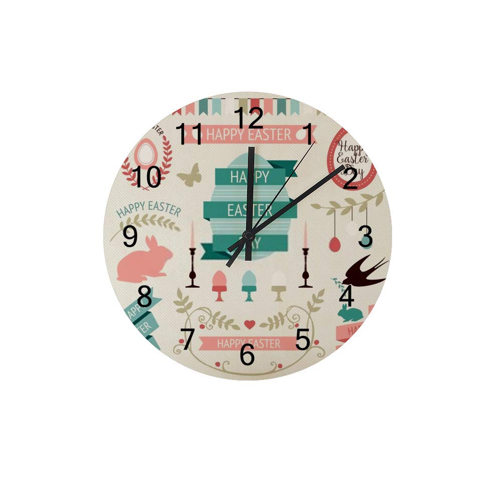 Horloge murale en bois ChenGHong design lapin de Pâques silencieuse
