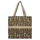 Innentasche mit Zipper CODELLO PEANUTS Tote Bag aus Baumwoll-Canvas braun Onesize