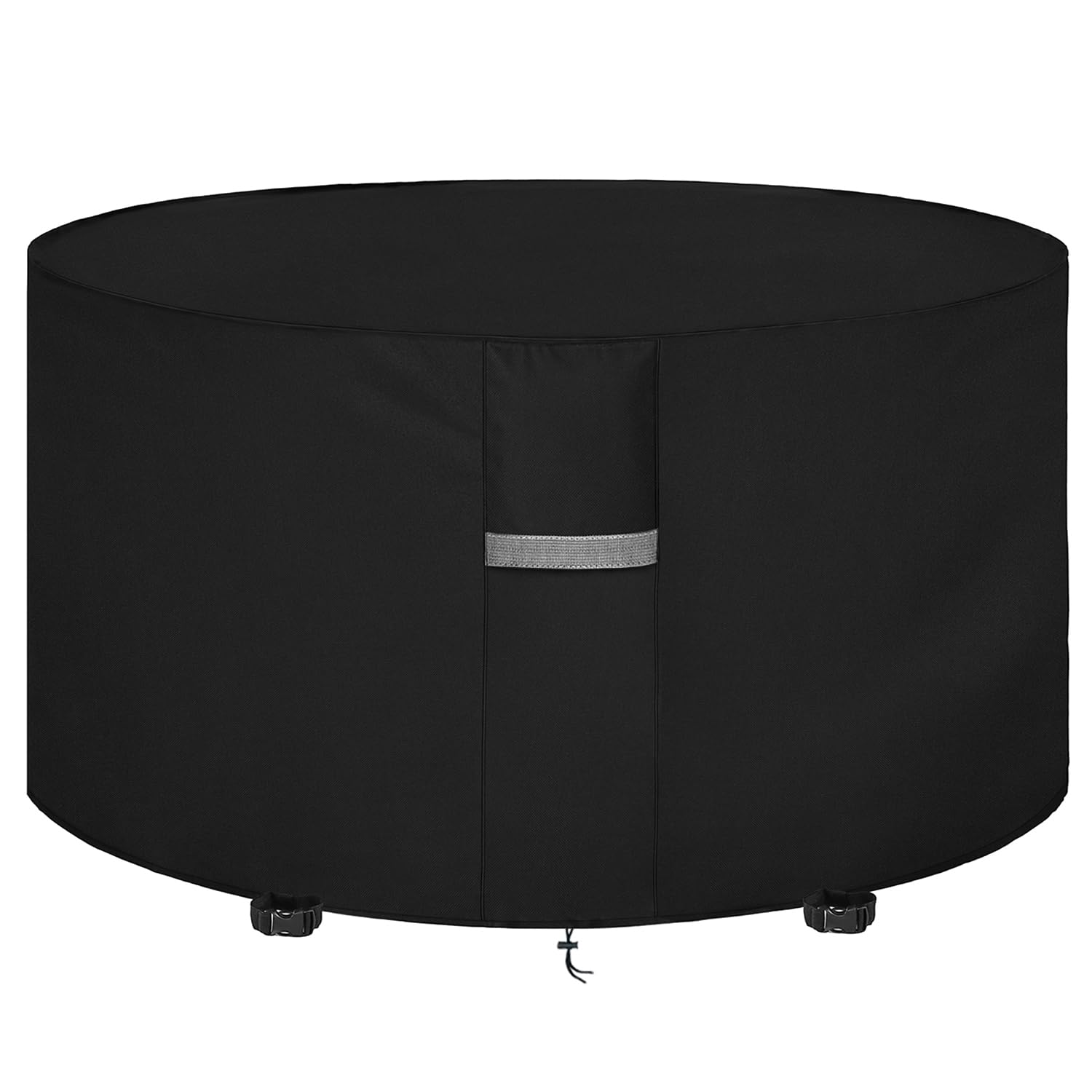 Dokon Garden Furniture Covers Waterproof Heavy Duty Oxford Fabric Garden Table Cover with Air Vents, Windproof Anti-UV Outdoor Table and Chairs Cover, Patio Set Covers, Round (Ø102x71cm) - Black