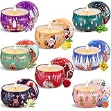 Purpledi Duftkerzen Geschenkset 8set, geschenke Weihnachten-Kerze,100% Natürliches Sojawachs Aromatherapie Kerzen für Weihnachten,Bad,Aromatherapie,Stressabbau Und Entspannung des Körpers