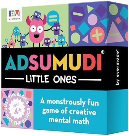 Adsumudi Math Game - Little Ones - The Adorably Fun Game for Clever Kids to Grow Their Addition, Subtraction and Mental Math Skills - Great for Ages 4 and Up