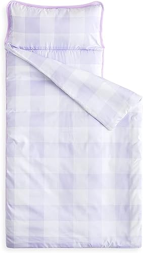 Wake In Cloud - Toddler Nap Mat with Pillow and Blanket, for Kids Boys Girls Ages 3 Plus in Kindergarten Daycare Preschool, Roll Up Sleeping Bag,