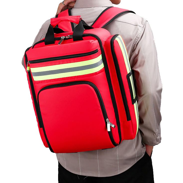 Bolsa de Primeros Auxilios médicos, Mochila Impermeable para Tratamiento de Emergencia con múltiples Bolsillos, para excursiones de Senderismo y Viajes,Azul