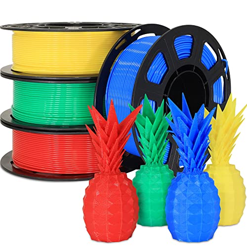 Image of BBLIFE 1.75mm 3D Printer PLA Filament 4 in 1 Bundle: Red, Blue, Yellow, Green, 4 Bright Colors Packed, 250g /Spool, 4 Spools Packed, Widely Fit for 3D Printer /3D Pen; Total 1Kg 3D Printing Material