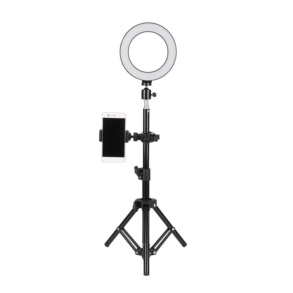 Luce ad Anello Dimmerabile con Luce Video a LED USB da 6 Pollici, Ring Light Lampada Anulare Regolabile con Stativo di Luce e Supporto per Cellulare