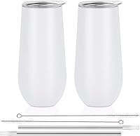 Vista 12 de Lifecapido Paquete de 6 Vasos de Champán Sin Tallo, 355ml Copas de Champán Aisladas, Vaso de Champán de Acero Inoxidable Sin Tallo, Vaso de Champán