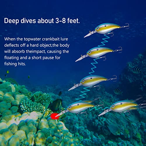 Hengjia Crankbait Bass Fishing Lures With Nice Packing, Shallow Deep Diving Crankbaits Swimbaits Wobble, For Trout Bass Pike Walleye Crappie Freshwater Saltwater #TOP4