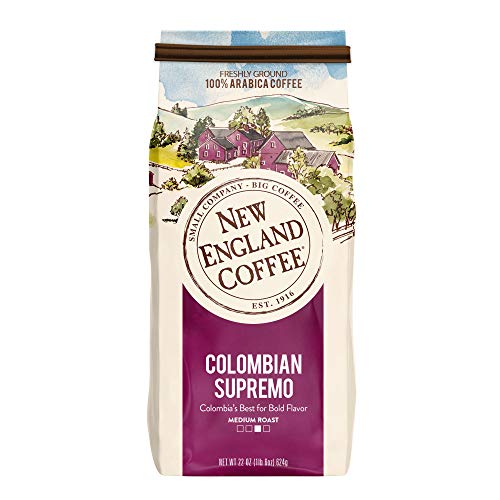 New England Coffee Colombian Supremo Medium Roast Ground Coffee, 22oz