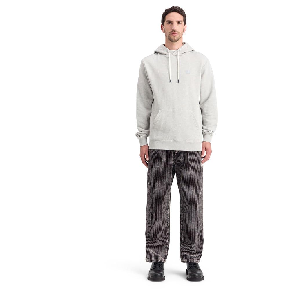 Scotch & Soda Essential odznaka Logo Hooded Bluza z kapturem Męska bluza z kapturem, Szary melanż 050, L