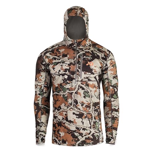 First Lite Menâ€™s Kiln Hoody - Camo Merino Wool Base Layer, Midweight Thermal Cold Weather Hunting Gear for Men, First Lite Fusion, Large