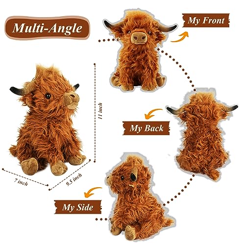 Bmzrjm BMZRJM-1 Stuffed Animals Highland Cows Cute Stuff Fluffy Cattle Dolls Skeleton Toys Figure Pillows Birthday Presents For Baby Kids Girls Boys Toddler Preschool Realistic Plush Décor  thumb #1