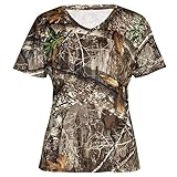 HABIT Women's Doss Cabin Short Sleeve Camo Tee, Medium, Realtree Edge