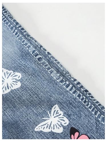 GORGLITTER Girl's Jeans Y2k Wide Leg Baggy Butterfly Graphic Elastic High Waisted Denim Pants Bottoms4