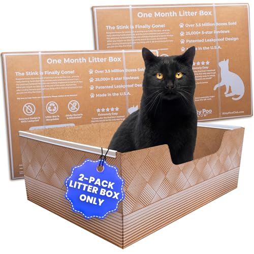 Leakproof Disposable 2-Pack Cat Litter Box Only - Made in The USA | Unmatched Odor Control | Recyclable — Kitty Poo Club
