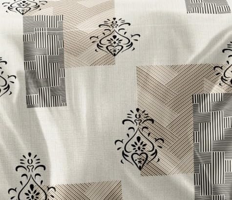 Image of RD FABS XXL Microfiber Soft Cotton Bedsheet, Beige Box Print