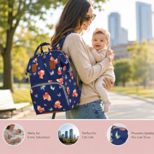 Image of Winnies Diaper Bag Backpack with Secure Front Buckle - Waterproof Maternity Travel Backpack with Large Capacity, Insulated Bottle Holders & Multiple Internal Pockets