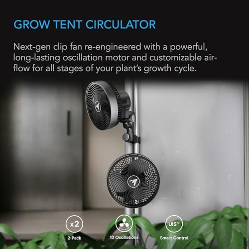 AC Infinity CLOUDRAY S6 Grow Tent Oscillating Clip Fan 6”, 2-Pack - image 2