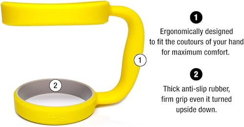 Miniatura 3 de Mango para taza, 18 colores, disponible para tazas de 30 onzas o 20 onzas, sin BPA de F-32, Electric Sun