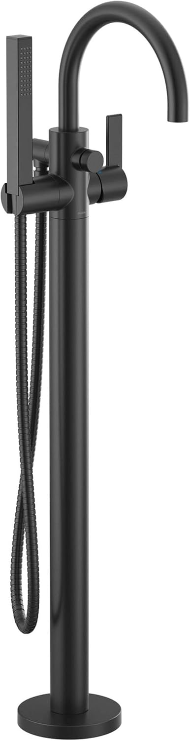 moen floor mount tub filler Cia 615BL matte black front view