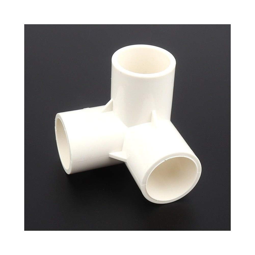 Pipe connector 12/24/48pcs40mm PVC Tee Connector Stereoscopic Drip Irrigation Fittings Garden Water Connectors Aquarium Tank Tube (Color : White Stereo Tee, Diameter : 12pcs)