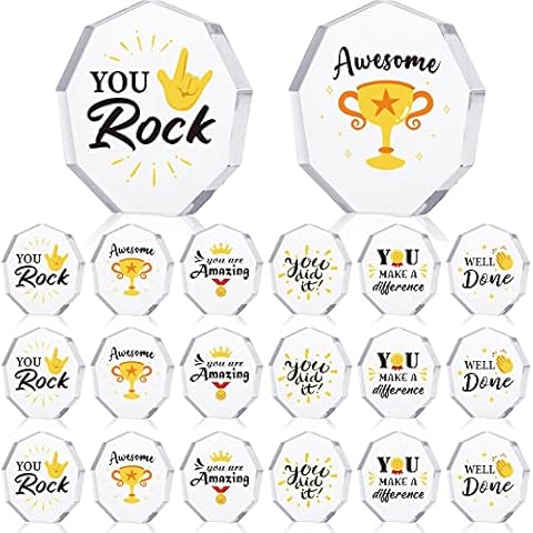 Janmercy 24 Pcs Acrylic Appreciation Trophy Set Cover