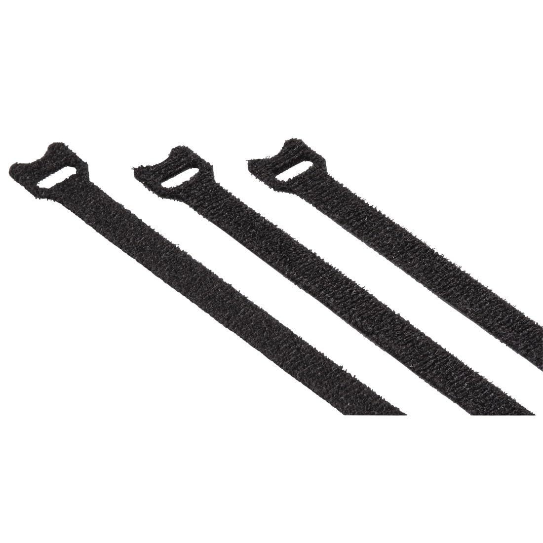 Hook and Loop Cable Ties Reusable 12 x 200 mm Black 20 Pp.