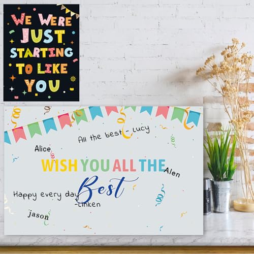 Image of We Will Miss You Card, Jumbo Farewell Card with Envelope, Big Good Luck Card,We Were Just Starting To Like You Decoration, Funny Going Away Party Decorations, Goodbye Party Decorations, Going Away Gift for Coworker Men Women (14x22iinch)