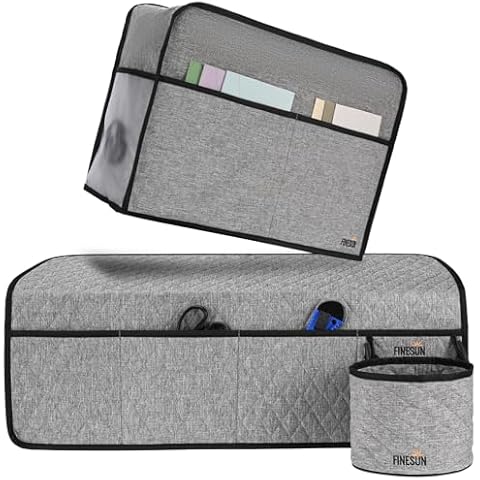 FINESUN 2in1 Sewing Machine Accessories, Includes Sewing Machine Dust Cover and Mat for Brother, Singer, Bernina and Most Machines Grey Cover