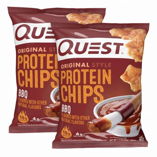 Quest Nutrition BBQ Protein Chips,19g Protein,4g Net Carb,Gluten Free,1.1 oz,(Pack of 24)