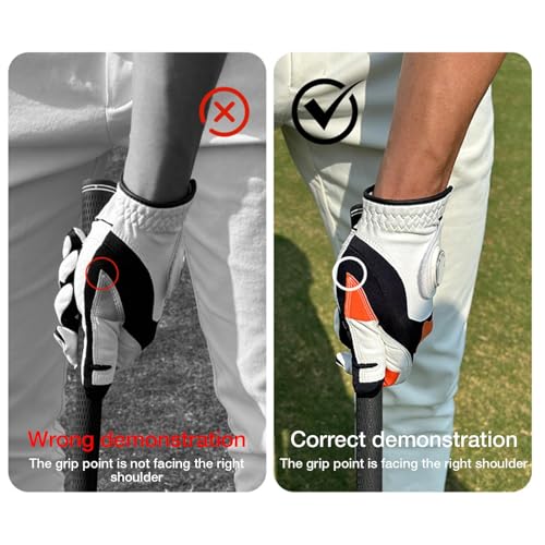 Gants de golf pour hommes main gauche avec support de correction de posture intégré - 4