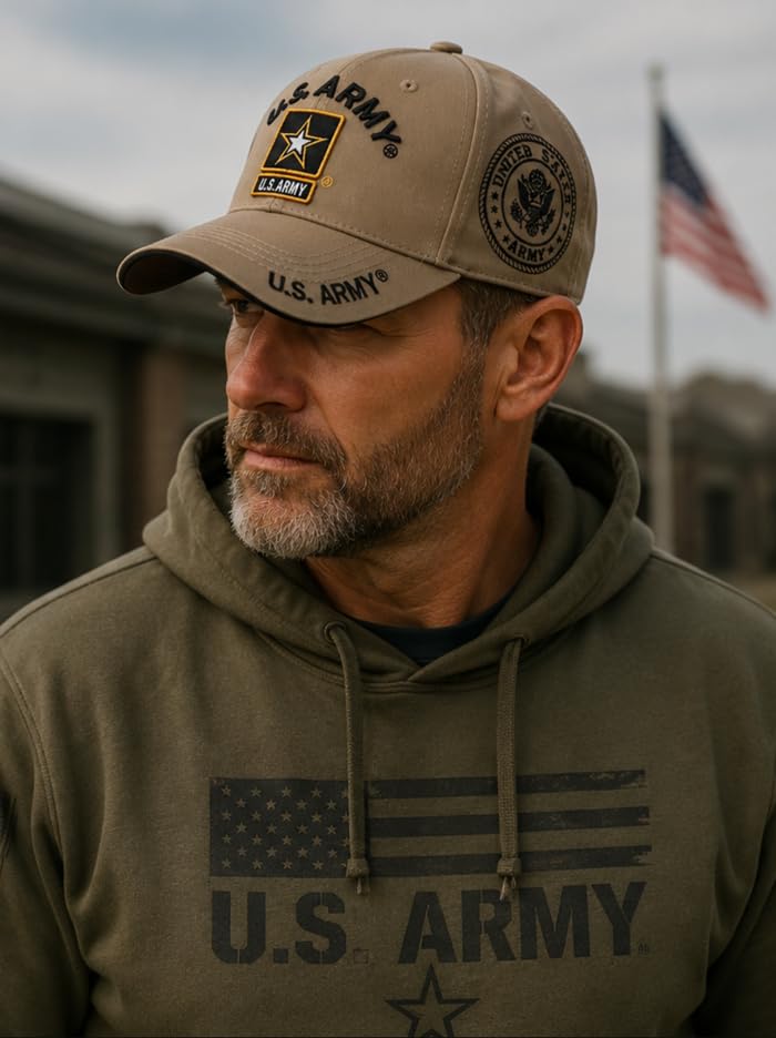 Image of US Army Veteran Hat for Men - Officially Licensed Military Baseball Cap, for Veterans