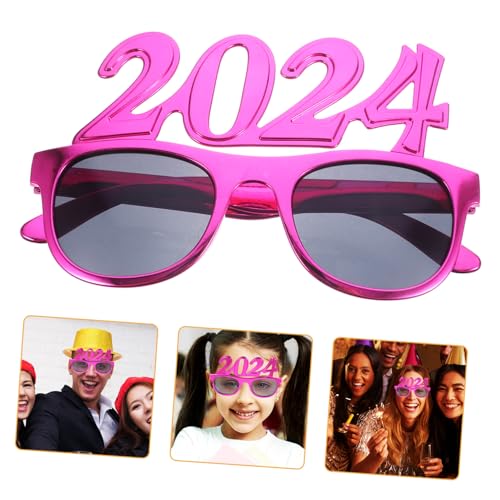 SHERCHPRY Funny Photo Prop for New Year's Eve 2024 Electroplated Glasses Party Shot Glasses