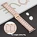 Moolia Metal Band Compatible with Apple Watch Band 42/44/45/46/49mm Women Rhinestones Resin Wristband Bling Diamond Bracelet for iWatch Series 10 9 8 7 6 5 4 3 2 1 SE Ultra, Rose Gold Pink