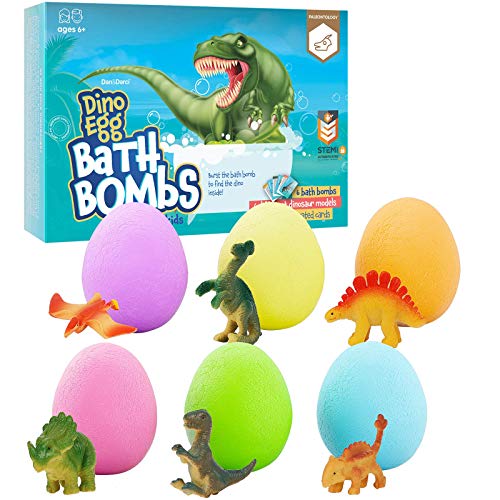 Dino Egg Bath Bombs with Surprise Inside for Kids - Dinosaur in Each