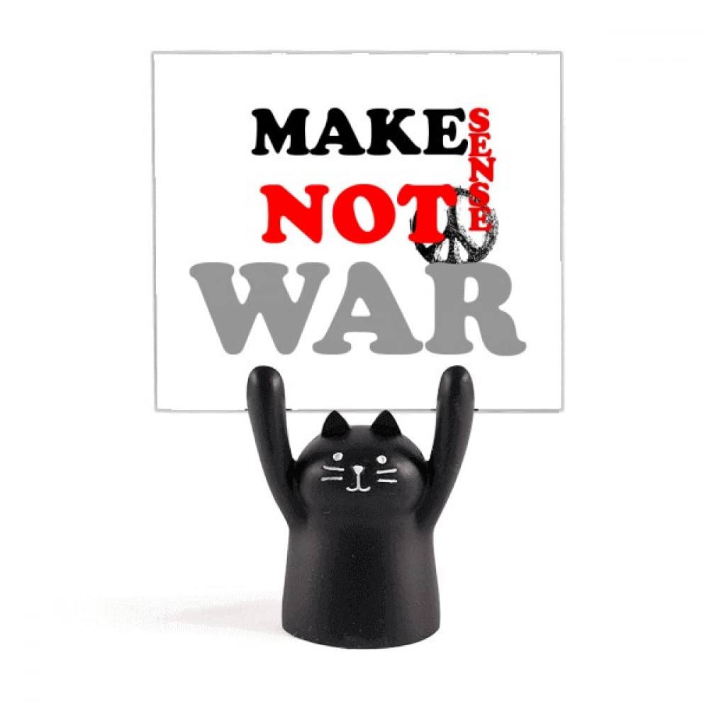 Support pour mémo chat noir Make Sense not war pour bureau - 4
