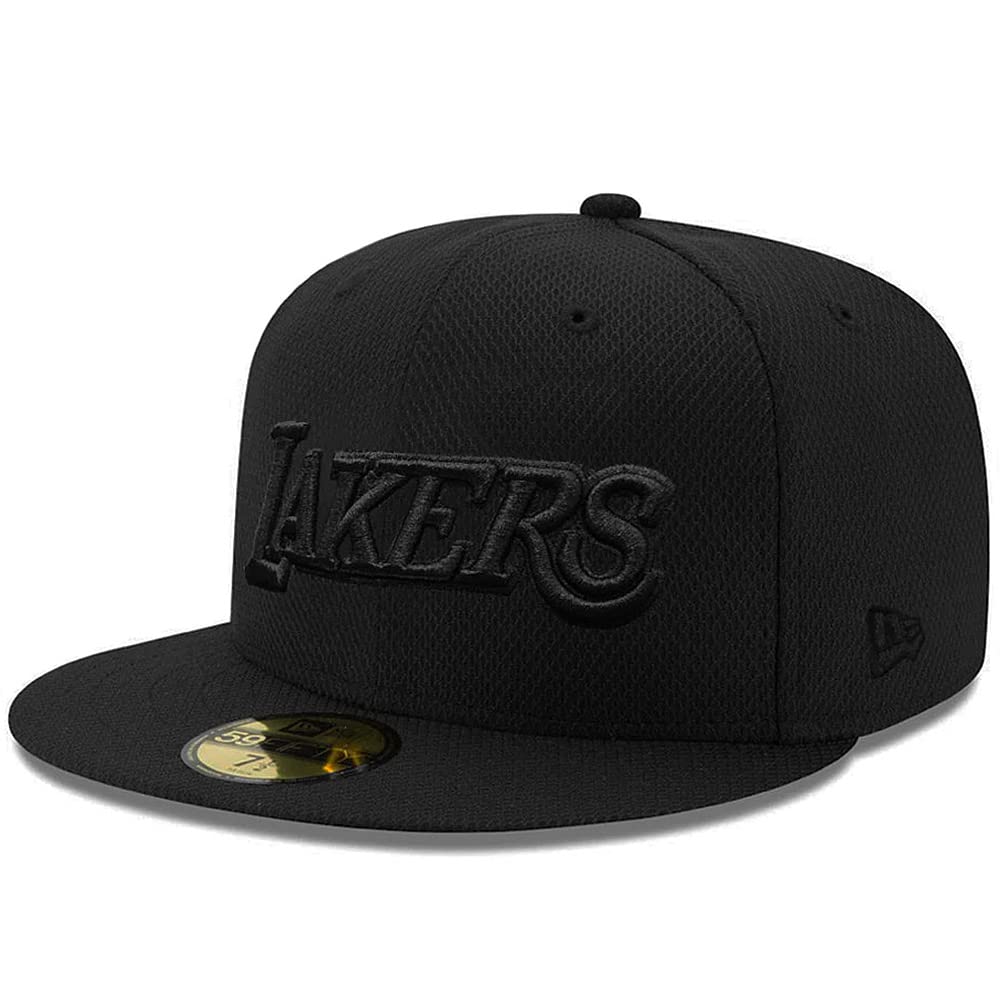 New Era LA Los Angeles Lakers 59FIFTY Black on Black BOB Diamond Era Fitted Cap, Hat