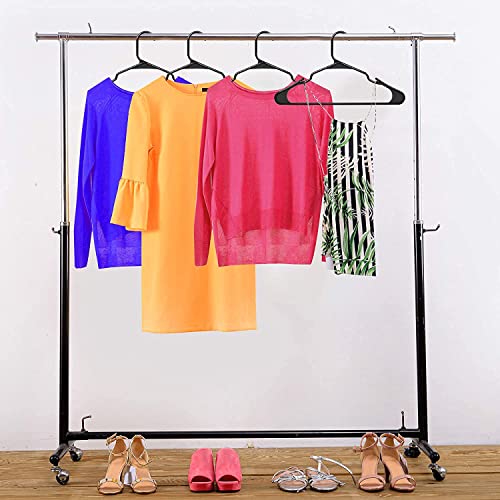 Image of PROTOWARE 12 Pieces Clothe Hangers for Wardrobe - Space Saving Cupboard Storage Organizer - Plastic Hanger Set for Saree, Shirt, Dress (Black)