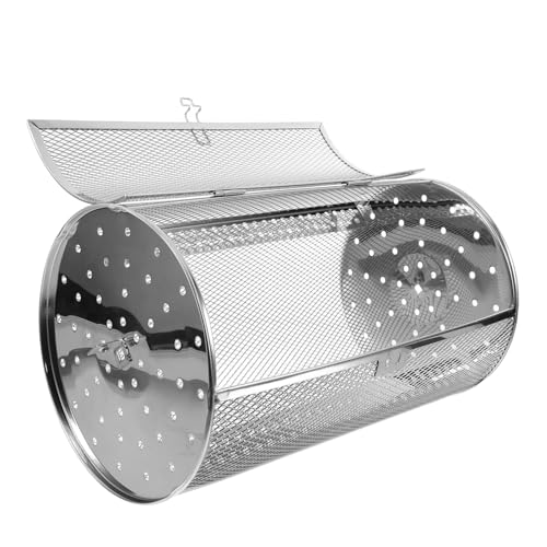 ibasenice Rotating Grill Grill Rack for Oven Rotisserie Basket Cage Barbecue Cage Holder