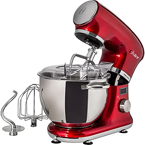 Oster Batedeira Planetária Digital, Bowl Inox, 5L, 110V, Vermelha, 1000W, OBAT911 glide