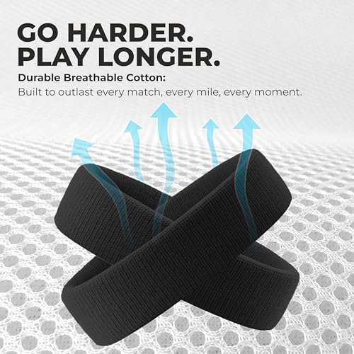 Image of Nivia Headband for Men & Women, Moisture Wicking, for Gym & Fitness, Cotton Headband for Sports - D.Grey
