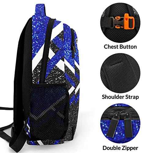 Bling Print Blue Cheerleader Cheer Backpack Personalized with Name for Men Women Shoulder Bag Laptop Bag Bookbag3